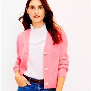 *DONATING TMRW* LOFT bright pink cardigan